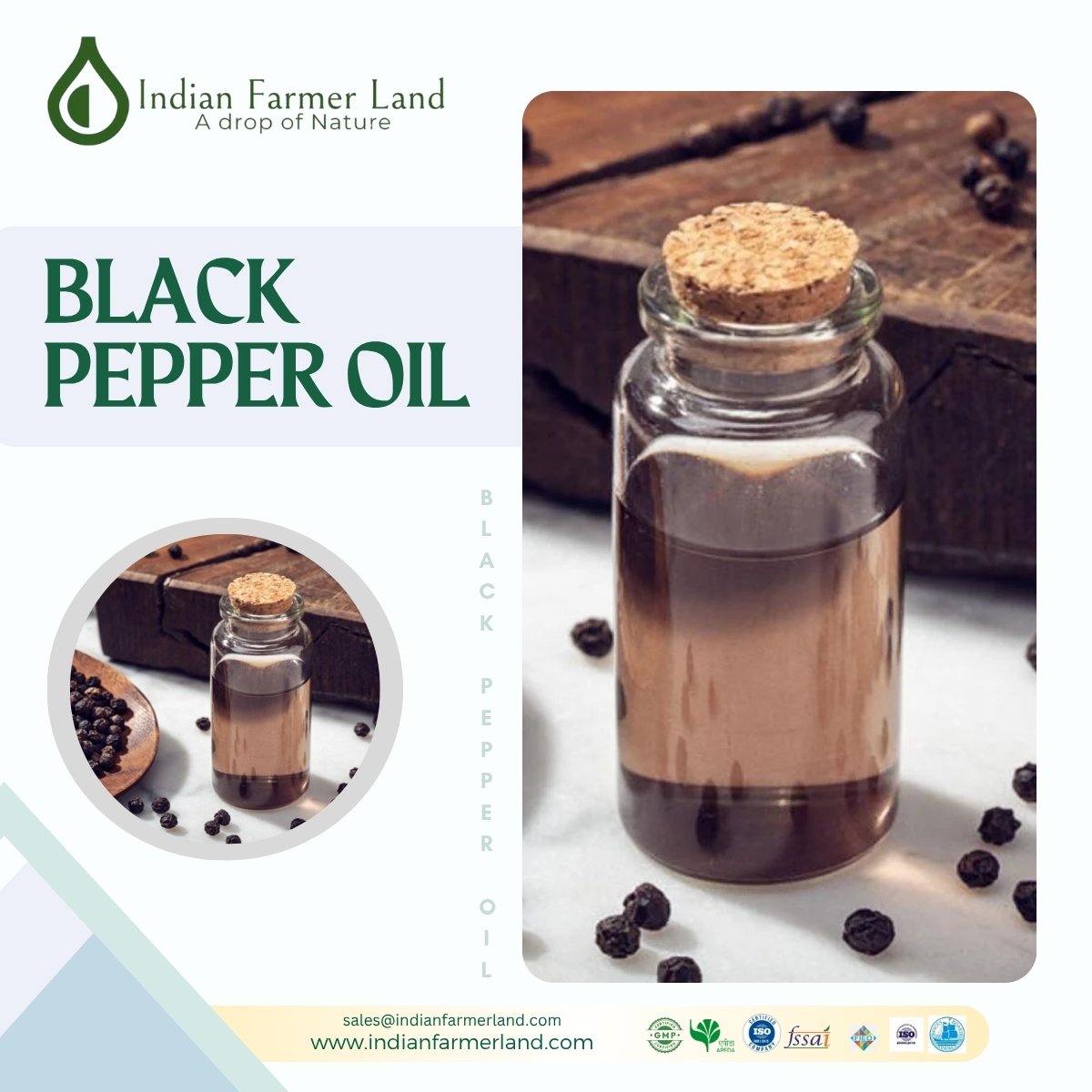 320 - Indian Farmer Land - Essential Oil Manufacturers and Exporters Black Pepper Oil