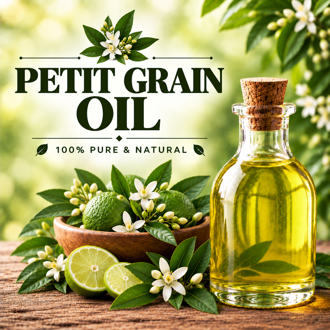 Petit Grain Oil for Skincare, Cosmetics, Fragrance and Aromatherapy
