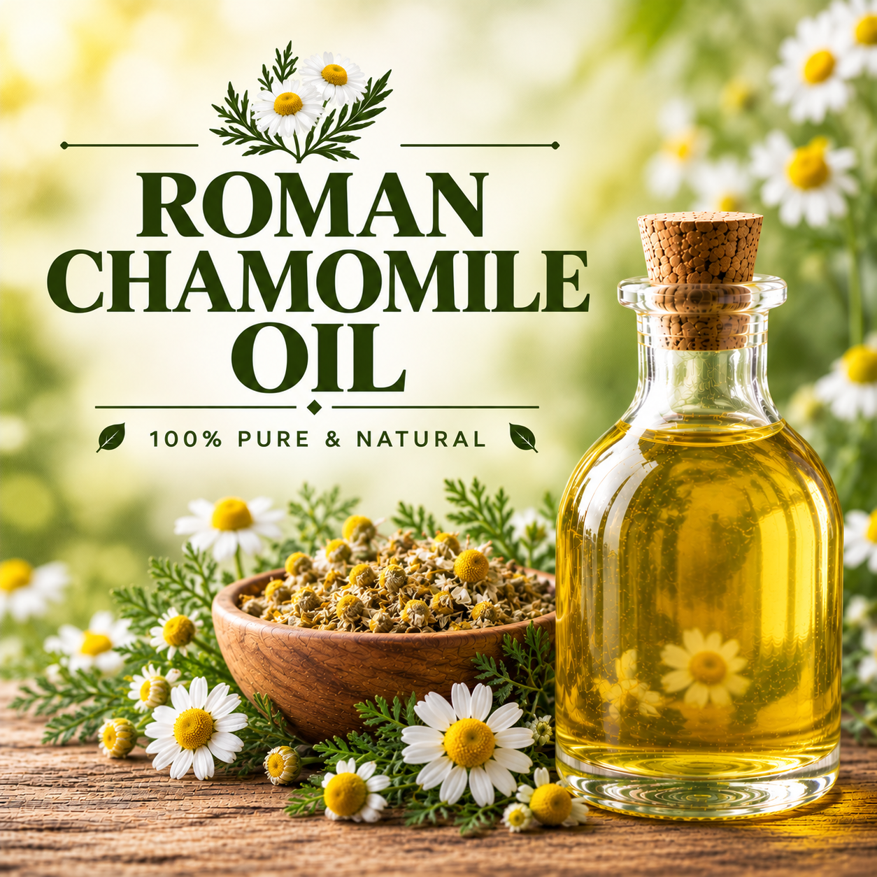 Roman Chamomile Oil for Skincare, Hair Care, Cosmetics and Aromatherapy