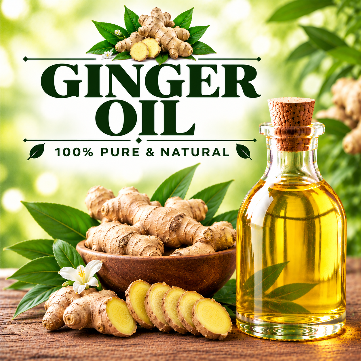 Ginger Oil for Food Flavouring, Fragrance, Cosmetics and Personal Care