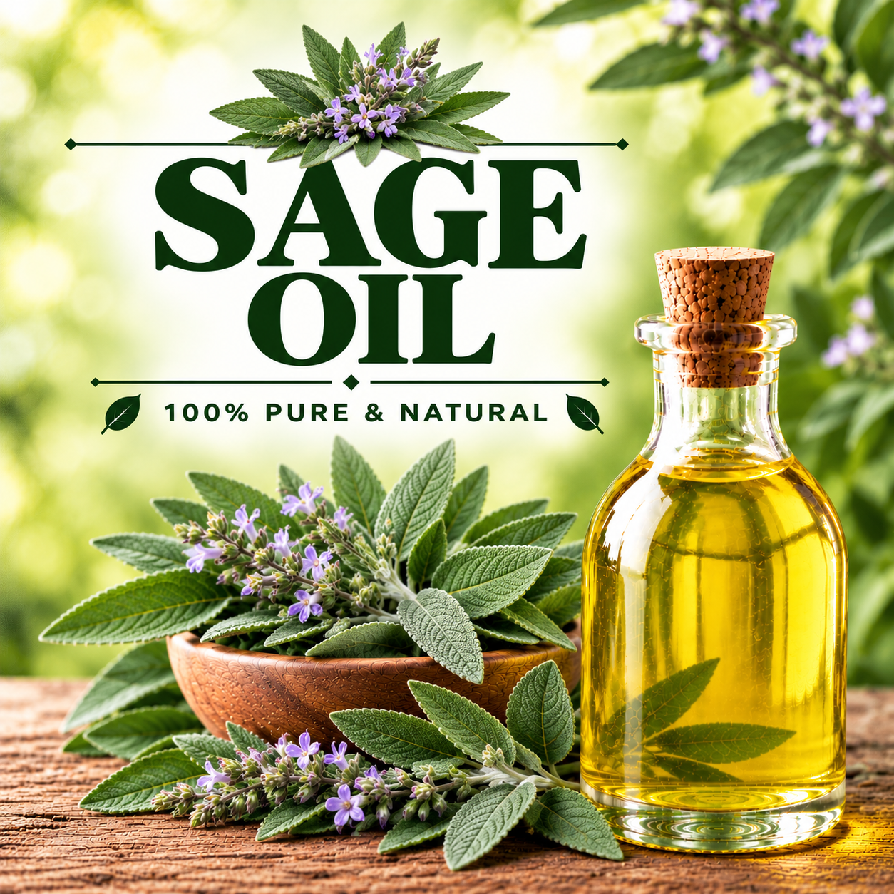 Sage Oil for Cosmetics, Fragrance, Personal Care and Aromatherapy